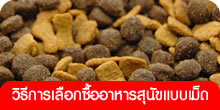 วิธีการเลือกซื้ออาหารสุนัขแบบเม็ด