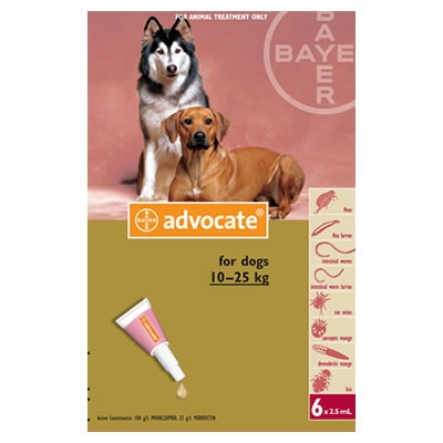 Advocate - ยาหยดหลังสำหรับสุนัขน้ำหนัก 10-25 กิโลกรัม