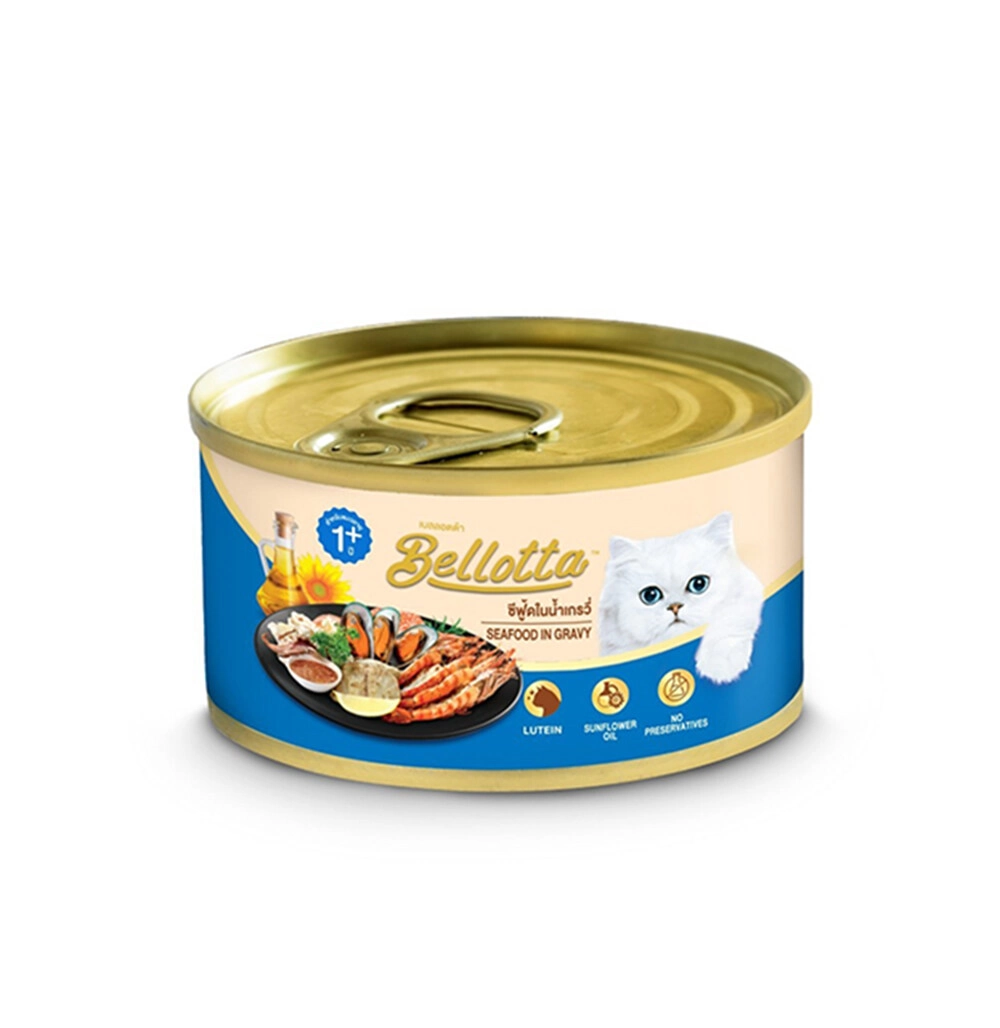 Bellotta - เบลลอตต้า ซีฟู้ดในน้ำเกรวี่ (แบบกระป๋อง)