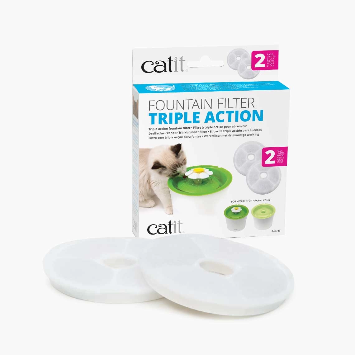 Catit - Catit Triple Action Fountain filter - 2 Pack