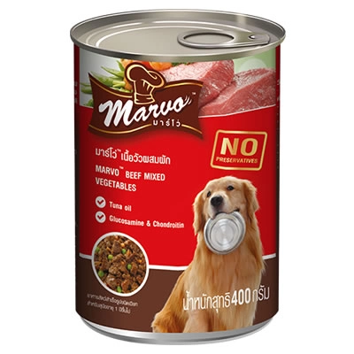 Marvo - เนื้อวัวผสมผัก (กระป๋องใหญ่แดง)