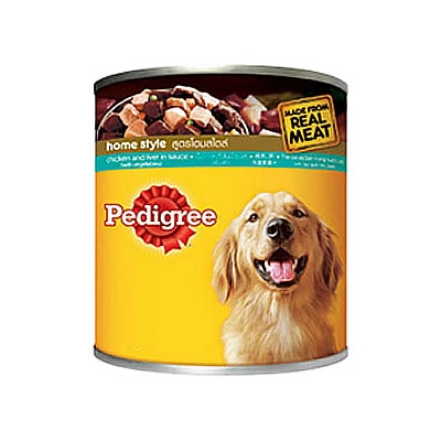 Pedigree - เพดดิกรี ชนิดเปียกแบบกระป๋อง ไก่ชิ้นและตับในน้ำซอส