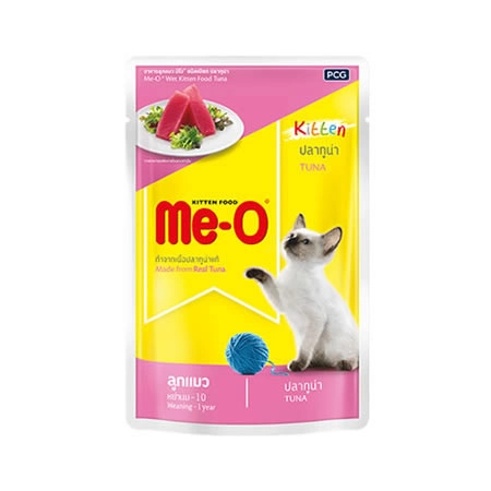 Me-O - อาหารลูกแมว มีโอ ชนิดเปียก ปลาทูน่า (แบบซองเบอร์ 2)