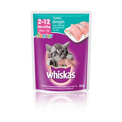 Whiskas - สูตรลูกแมว ปลาทูน่า ชนิดเปียก (ซอง)
