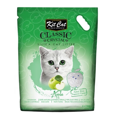 Kit Cat - ทรายแมว Classic Crystal - Apple (สีเขียว)