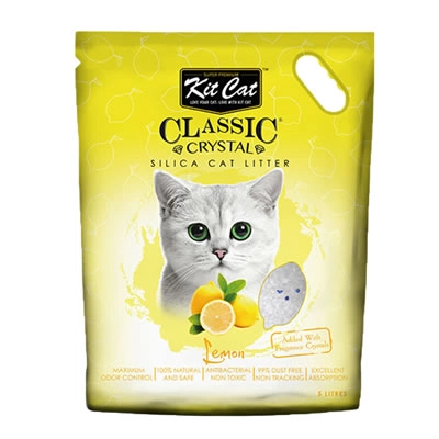 Kit Cat - ทรายแมว Classic Crystal - Lemon (สีเหลือง)
