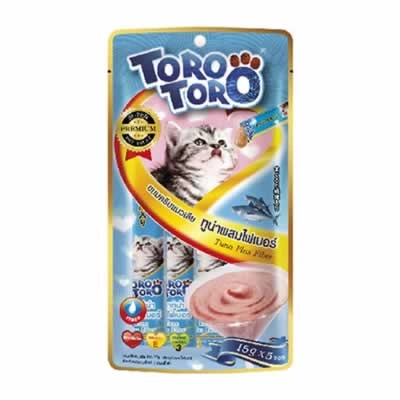 TORO TORO - ขนมครีมแมวเลีย ทูน่าผสมไฟเบอร์ (สีน้ำเงิน)