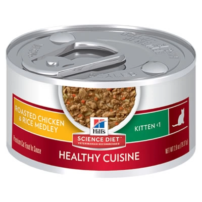 Hill's Science Diet - Kitten Healthy Cuisine Roasted Chicken & Rice Medley (ลูกแมวกระป๋อง)