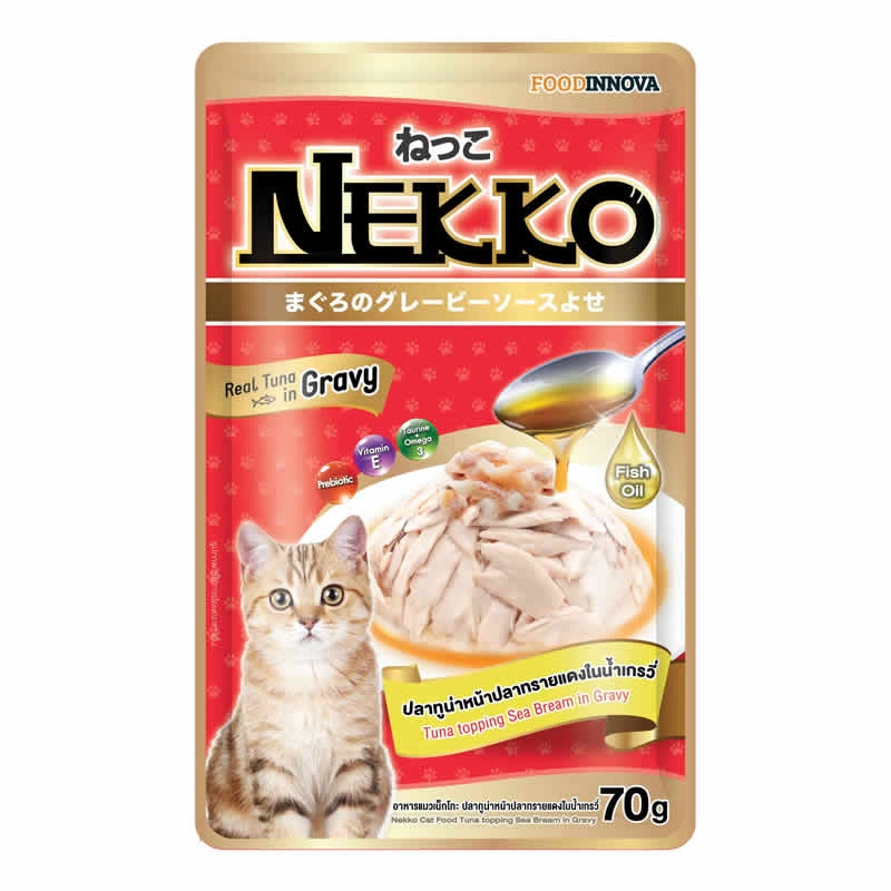 Nekko - ปลาทูน่าหน้าปลาทรายแดงในน้ำเกรวี่ (ม่วงเกรวี่)