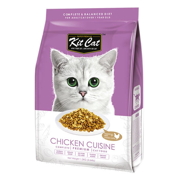 Kit Cat - Chicken Cuisine (Hairball Control) ถุงม่วง