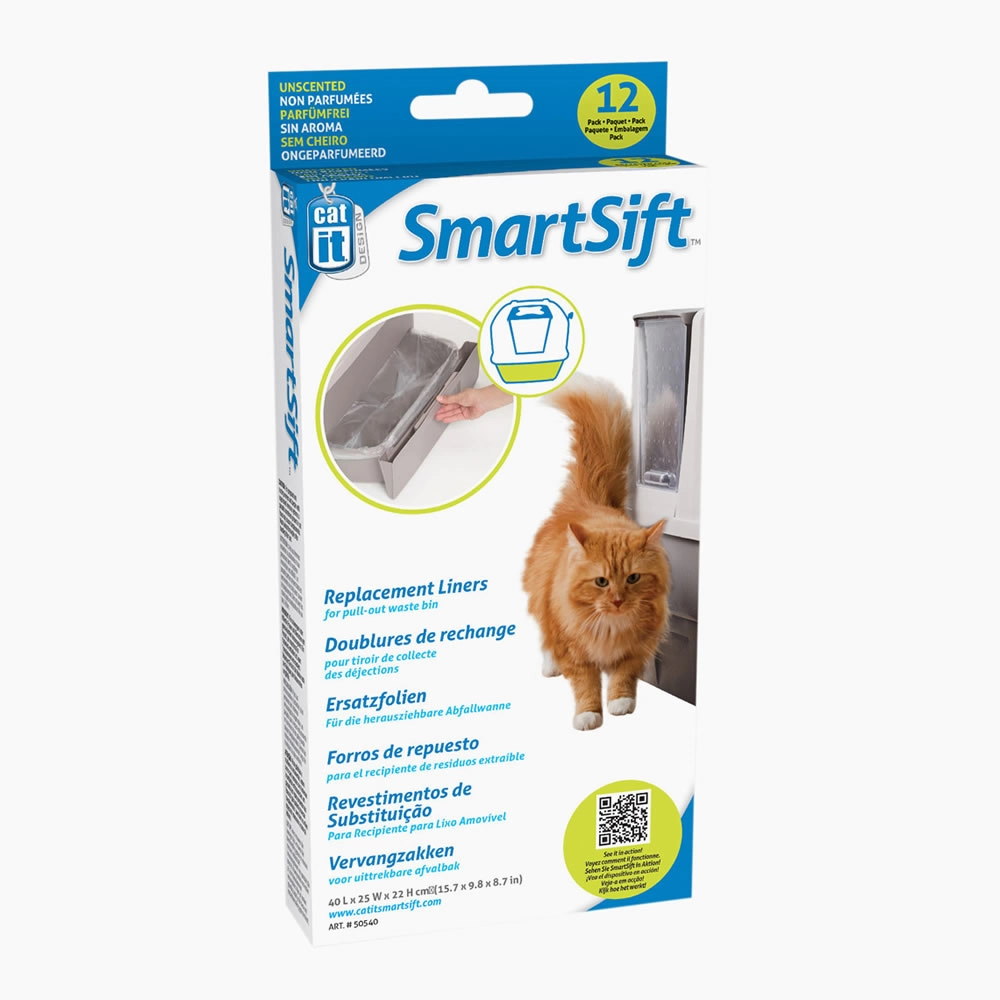 Catit - Catit SmartSift Biodegradable Replacement Liners for Pull-Out Waste Bin 12 Pack