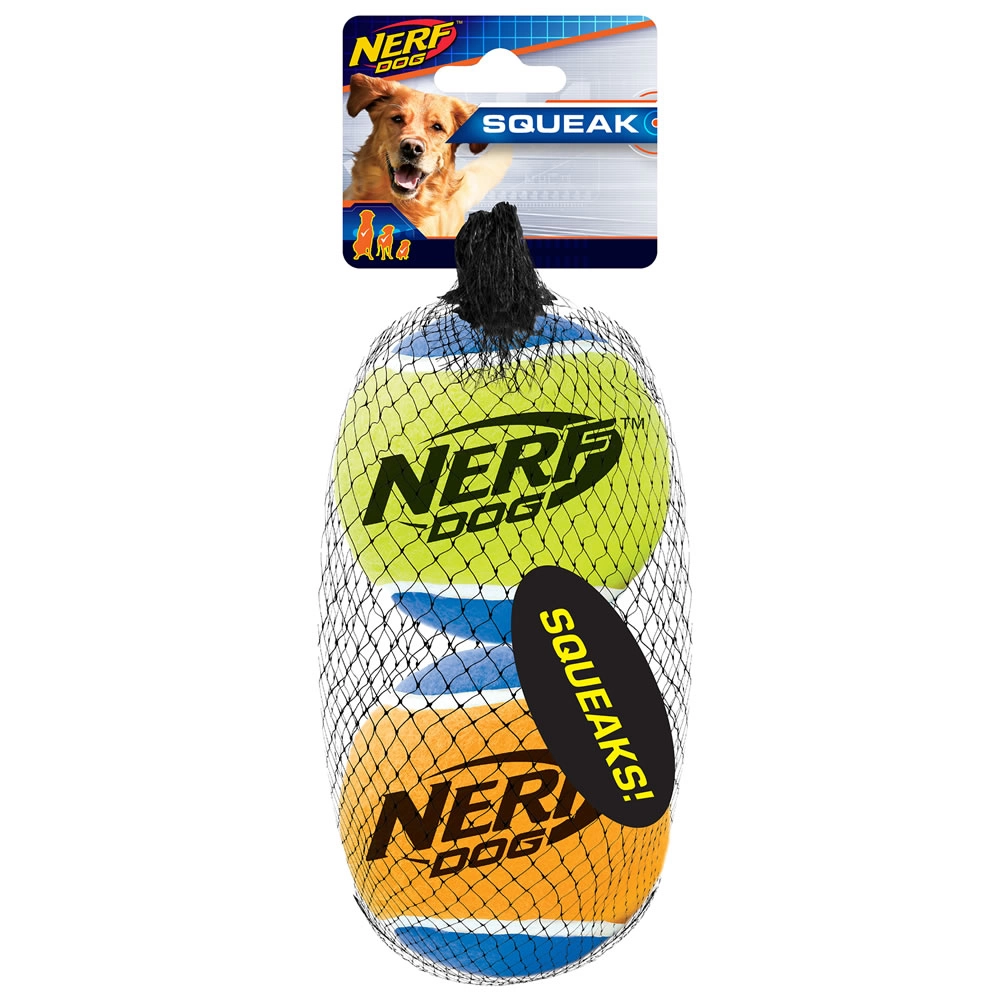 Nerf DOG - Nerf Dog Squeak Tennis Balls, Large (3 in) - 2 Pack