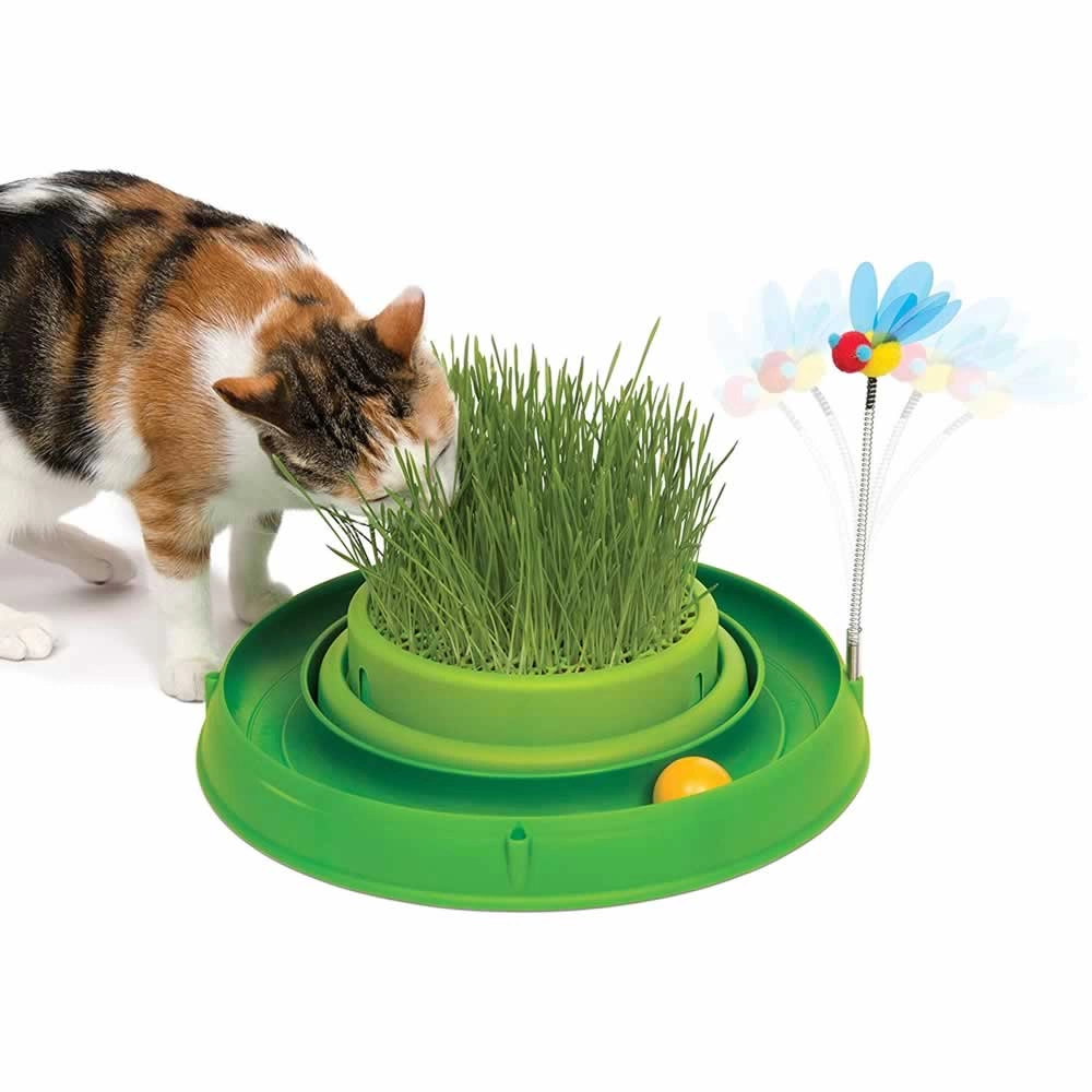 Catit - Catit Play 3-in-1 Circuit Ball Toy with Cat Grass