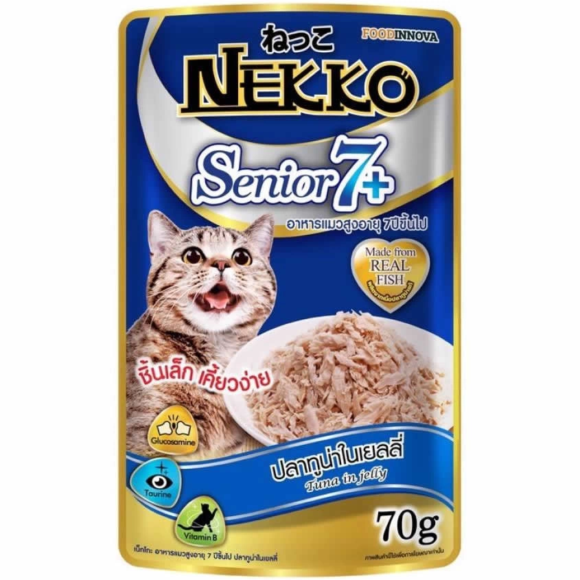 Nekko - Senior 7+ ปลาทูน่าในเยลลี่ (น้ำเงิน)