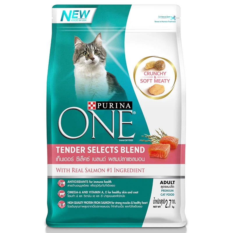 Purina ONE - สูตร เท็นเดอร์ ซีเล็คซ์ เบลนด์ ผสมปลาแซลมอน