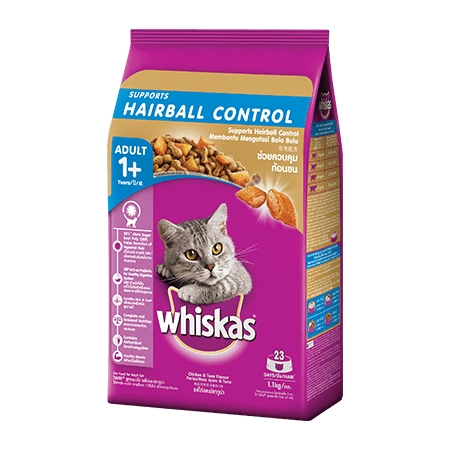 Whiskas - สูตรแมวโต ควบคุมก้อนขน 