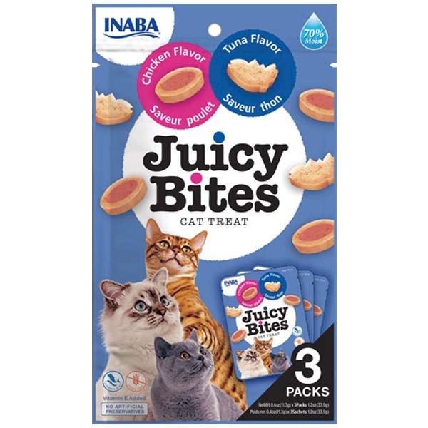INABA - Juicy Bites - Chicken Tuna Flavor (ซองน้ำเงิน)