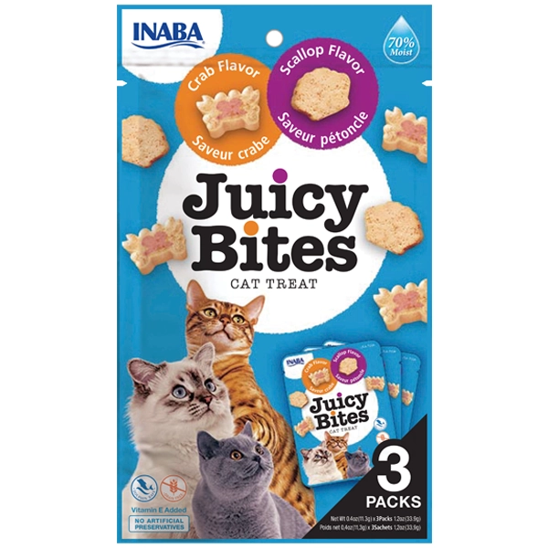 INABA - Juicy Bites - Crab Scallop Flavor (ซองฟ้า)