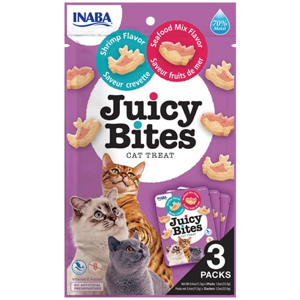INABA - Juicy Bites - Shrimp Seafood Mix Flavor (ซองม่วง)