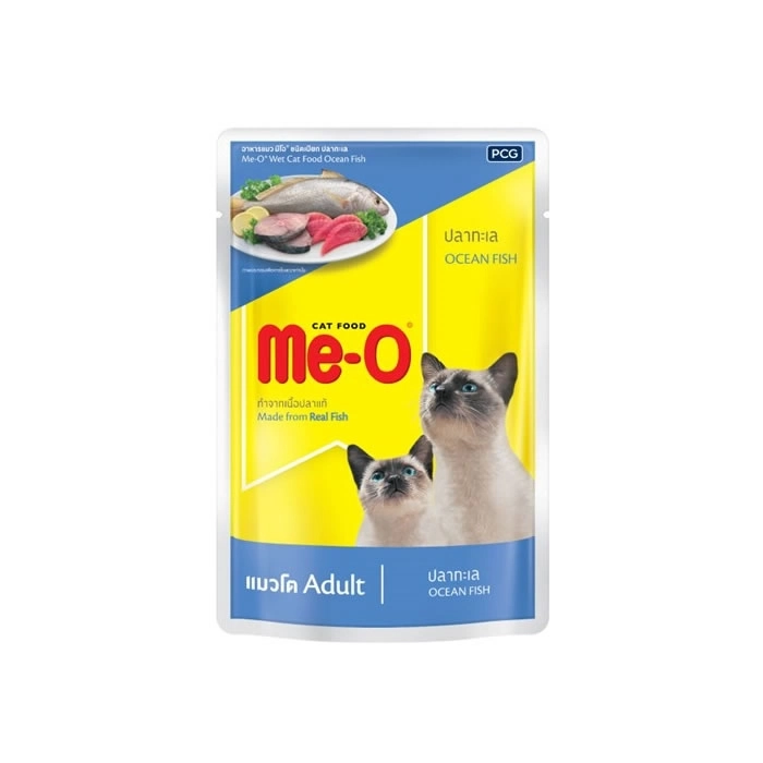 Me-O - อาหารแมว มีโอ ชนิดเปียก ปลาทะเล (แบบซองเบอร์ 3)