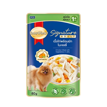 SmartHeart - Signature Adult - เนื้อไก่พร้อมผักในเจลลี่ (แถบเขียว)