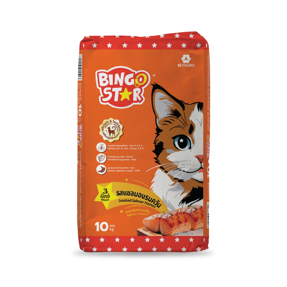 BINGO STAR - บิงโกสตาร์ แมวโต สูตร 3 มิกซ์ รสแซลมอนรมควัน